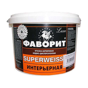 Краска "ФАВОРИТ" ВДАК 20-И SUPERWEISS Интерьерная супербелая (евроведро по 3 кг) фото