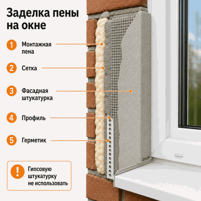 штукатурка для заделки пены