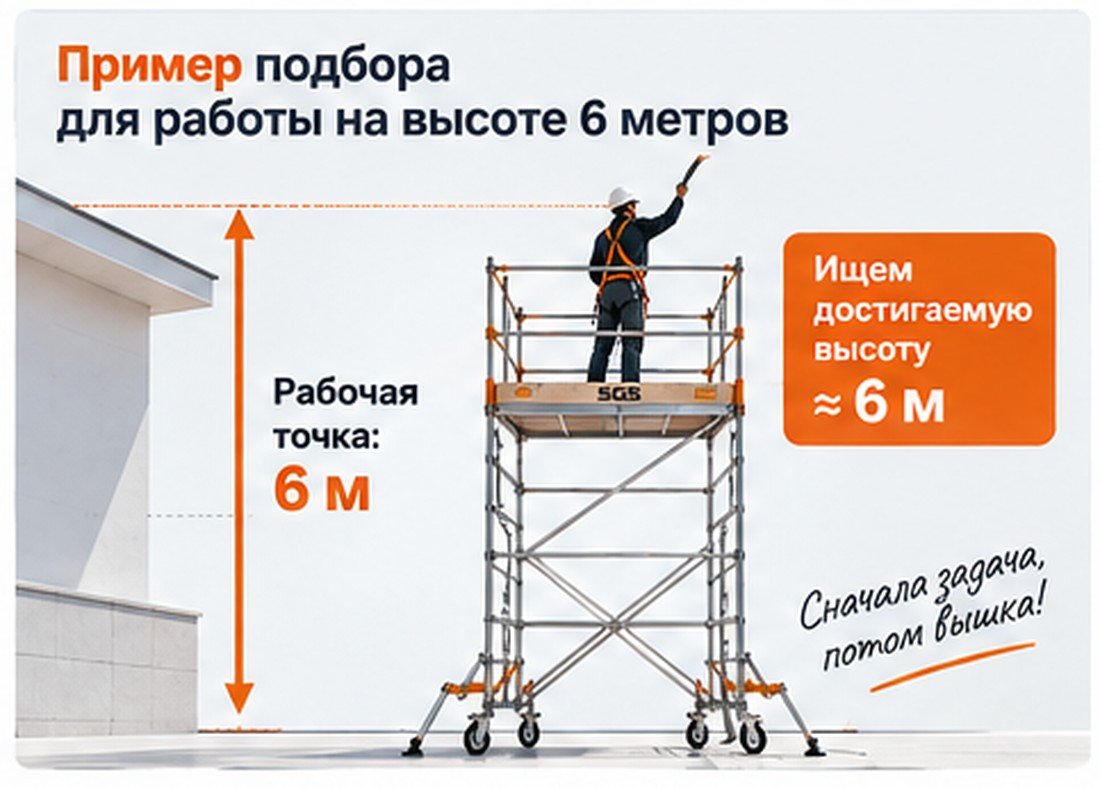 Как подобрать вышку-туру для работы на высоте 6 метров
