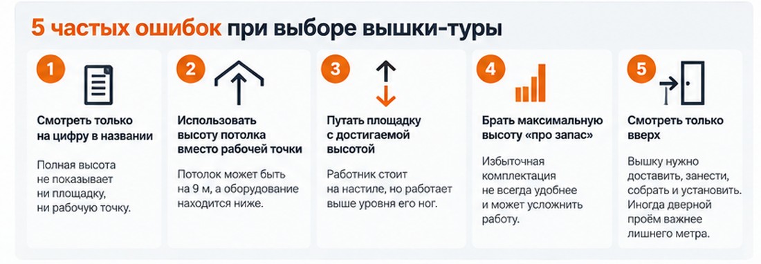 Пять ошибок при выборе вышки-туры по высоте
