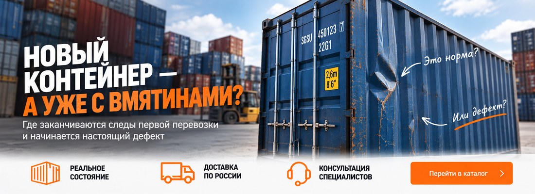 Новый морской контейнер One Way с вмятинами — норма или дефект