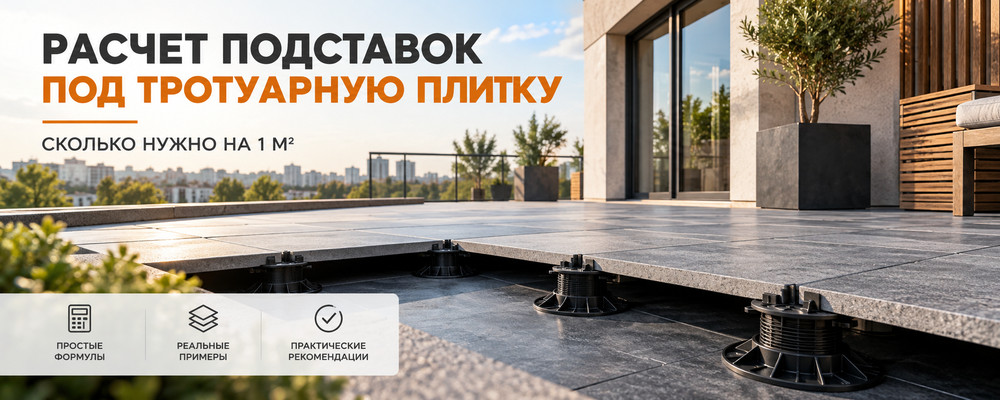 Расчет расхода подставок под тротуарную плитку