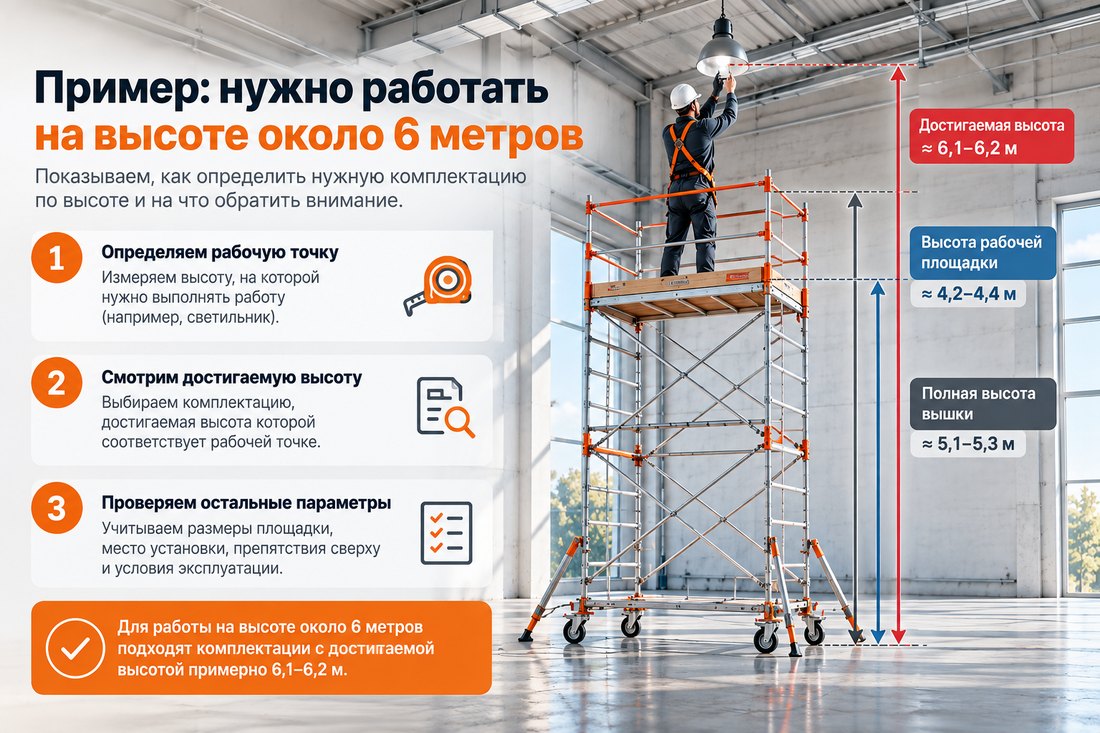 Как подобрать вышку-туру для работы на высоте 6 метров