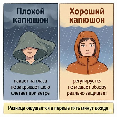 как выбрать дождевик с капюшоном