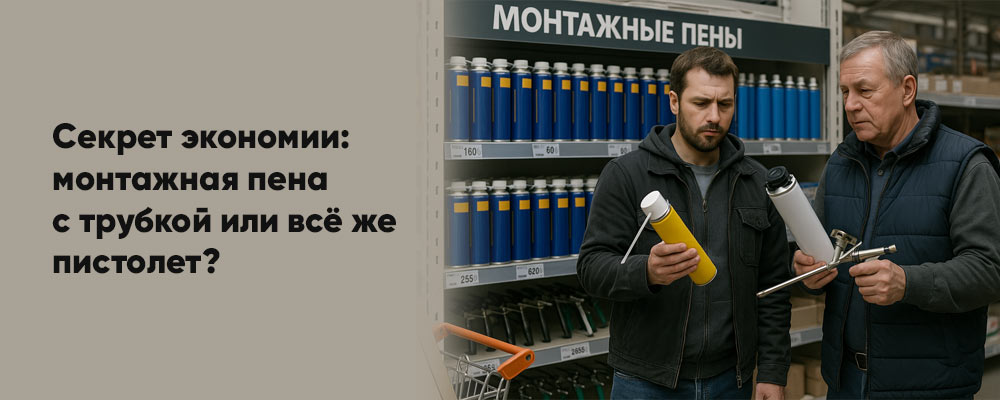 пена с трубкой или пистолет