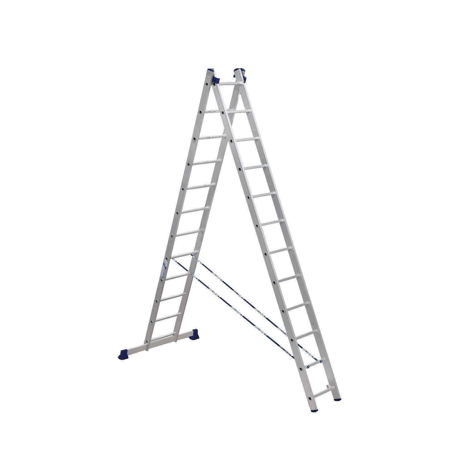Лестница двухсекционная алюминиевая АЛЮМЕТ (арт.5212), 2*12 ступеней