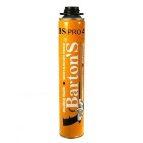 Пена монтажная BARTON'S BS PRO 45+  проффесиональная всесезонная, 750/1000 мл, (до - 18 С) 16 шт/уп