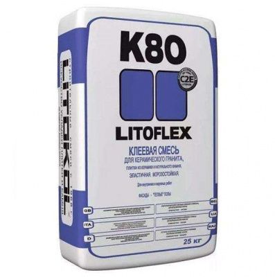Клей LITOKOL LitoFlex К80 серый, для плитки (25кг) фото