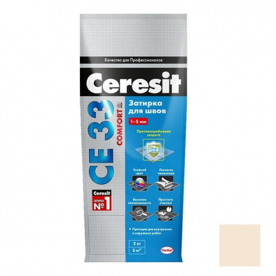 Затирка Ceresit СЕ33 2-5 мм Натура (2 кг) фото