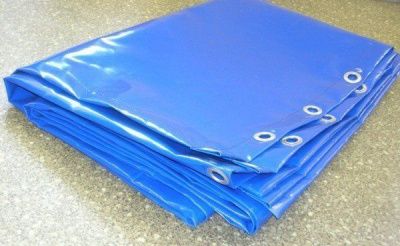 Тент ПВХ облегченный синий 300 г/м2, 4х6, с люверсами фото