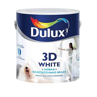 Краска Dulux 3D White для стен и потолков на основе мрамора база BW ослепительно белая матовая 2,5 л что это такое
