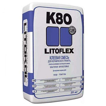 Клей LITOKOL LitoFlex К80 серый, для плитки (25кг) картинка
