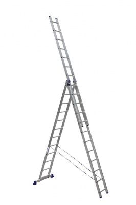 Лестница трехсекционная алюминиевая АЛЮМЕТ (арт.5312), 3*12 ступеней фото