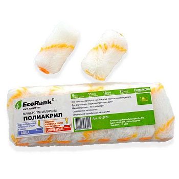 Мини-ролик Полиакрил (100%), ворс 11мм, Ф15/70 мм, EcoRank картинка