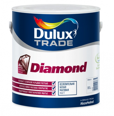 Краска для стен и потолка Dulux Trade Diamond Matt база BC матовая 2,25 л что это такое