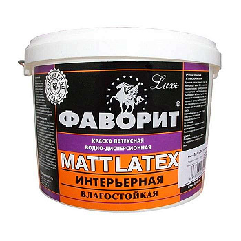 Краска ФАВОРИТ ВДАК-20ИС интерьерная Mattlatex супербелая, влагост. (евроведро по 3 кг) фото