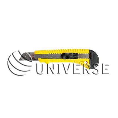 Нож малярный UNIVERSE 18 мм , с мет.направляющей, ручная фиксация(320 шт/кор,20шт/упак) фото