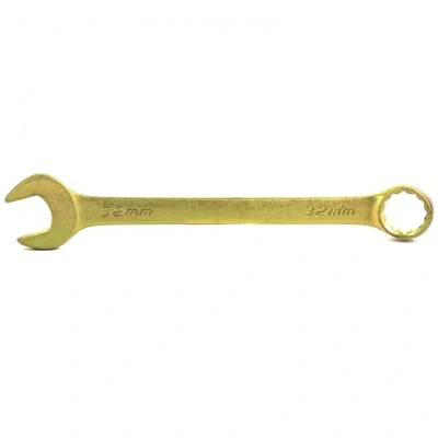 Ключ комбинированный 32 мм желтый цинк Сибртех фото