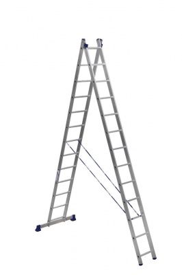 Лестница двухсекционная алюминиевая АЛЮМЕТ (арт.5213), 2*13 ступеней фото