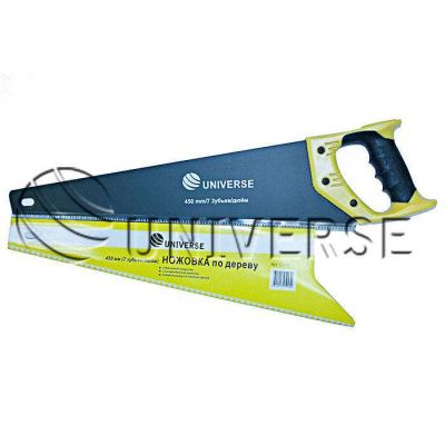 Ножовка по дереву UNIVERSE , 400мм,  7-8 TPI, ЗУБ - 2D, 2-х компонентная ручка (24 шт/кор,6шт/упак) фото