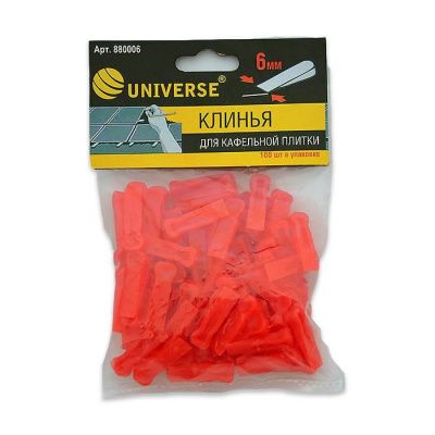Клинья для кладки плитки 6мм (100шт/уп) UNIVERSE цена