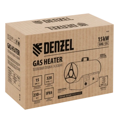 Тепловая пушка газовая Denzel GHG-15, 15 кВт, 500 м3/ч, пропан-бутан фото