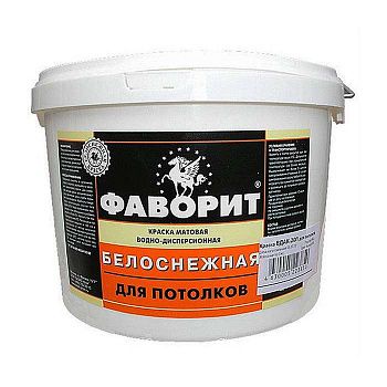 Краска "ФАВОРИТ" ВДАК-20П для потолков БЕЛОСНЕЖНАЯ матовая (евроведро по  7кг) фото