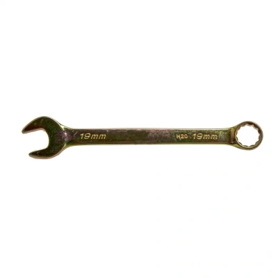 Ключ комбинированный 19 мм, желтый цинк СИБРТЕХ фото