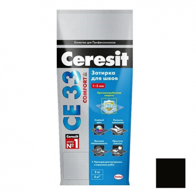 Затирка Ceresit СЕ 33 2-5мм графит (2кг) фото