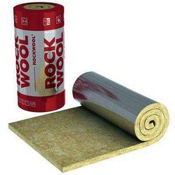 Теплоизоляция ROCKWOOL Тех Maт (5000*1000*50мм) 0,25м3/5м2 кашированный алюминиевой фольгой подробнее