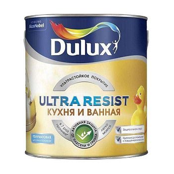 Краска Dulux Ultra Resist для кухни и ванной BW матовая 2,5 л фото
