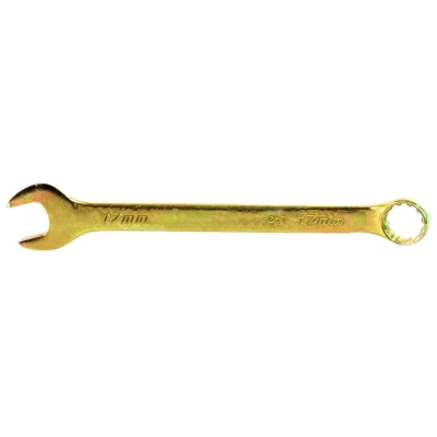 Ключ комбинированный 17 мм, желтый цинк Сибртех фото