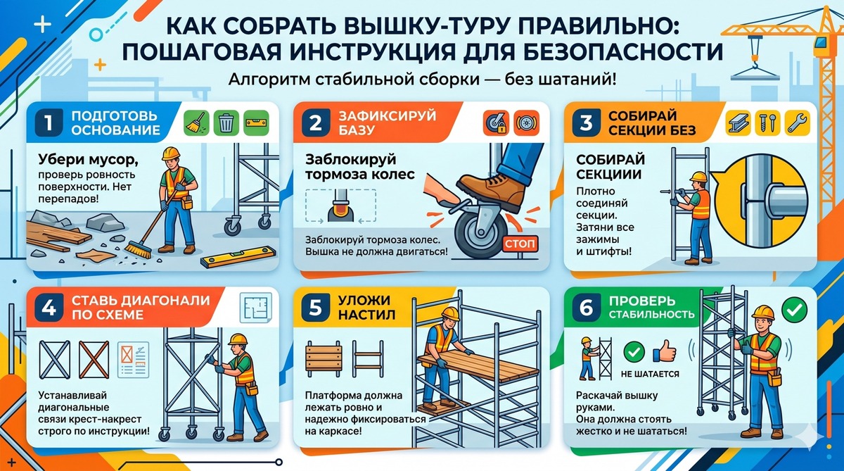 как собрать вышку-туру пошаговая инструкция